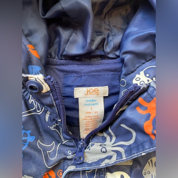 3/$20 joe fresh 12 month rain coat water animals blue see photos and description - Picture 3 of 4